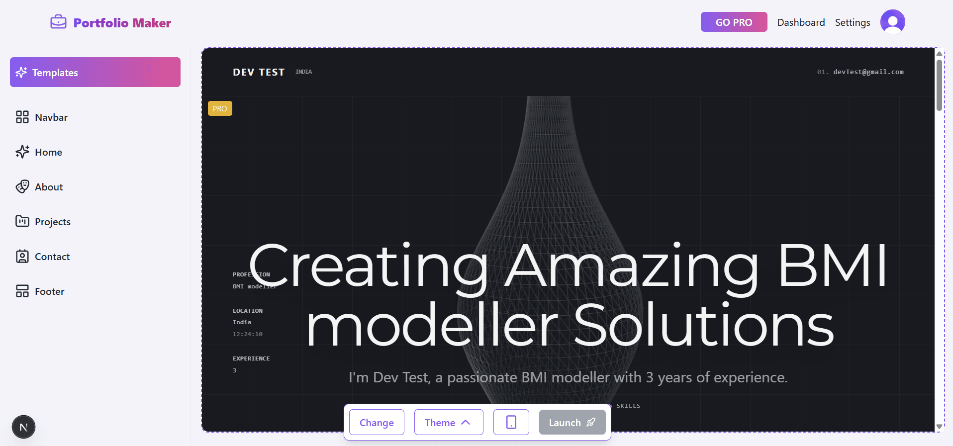 Portfolio Maker Dashboard